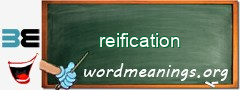 WordMeaning blackboard for reification